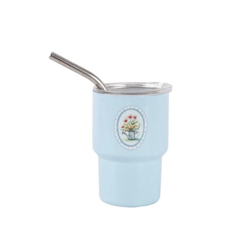 Stainless Steel Mini Tumbler 5oz Reusable Cup Spring Design - NEW